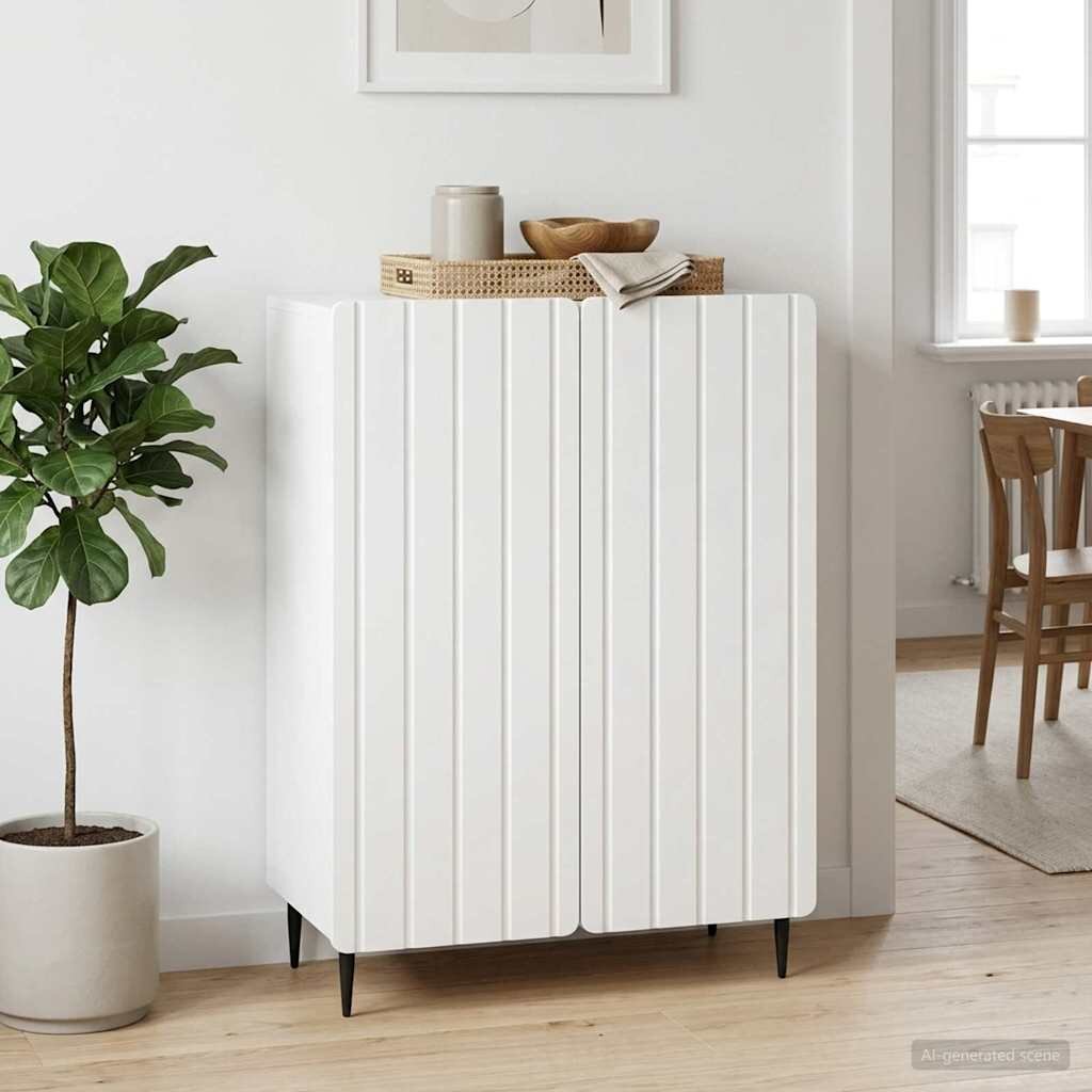 vidaXL Служебен шкаф Бяло 66 x 345 x 92 см Инженерна дървесина