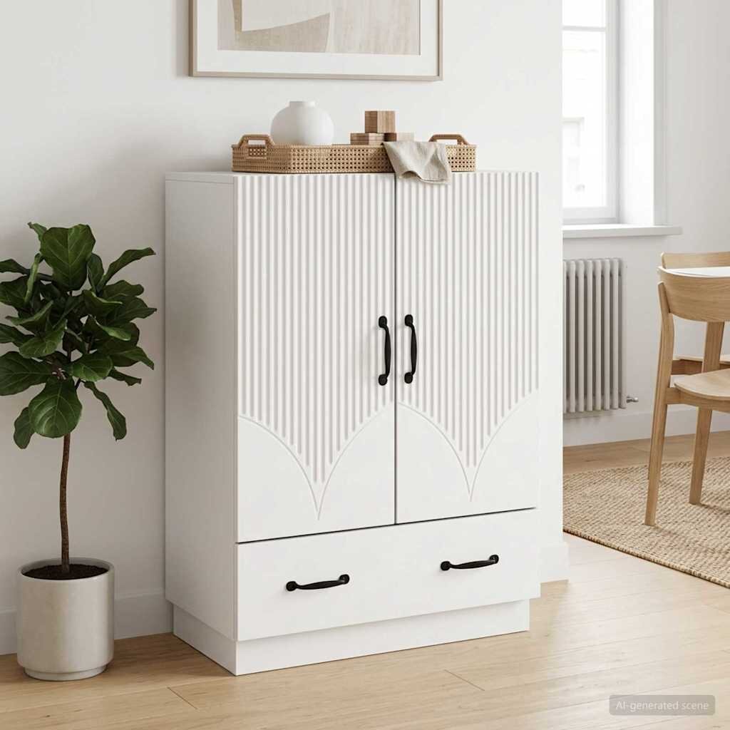 vidaXL Служебен шкаф Бяло 66 x 345 x 92 см Инженерна дървесина