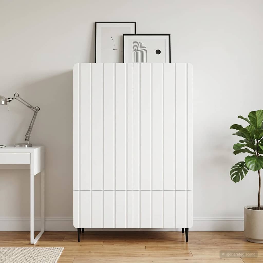 vidaXL Служебен шкаф Бяло 66 x 345 x 97 см Инженерна дървесина