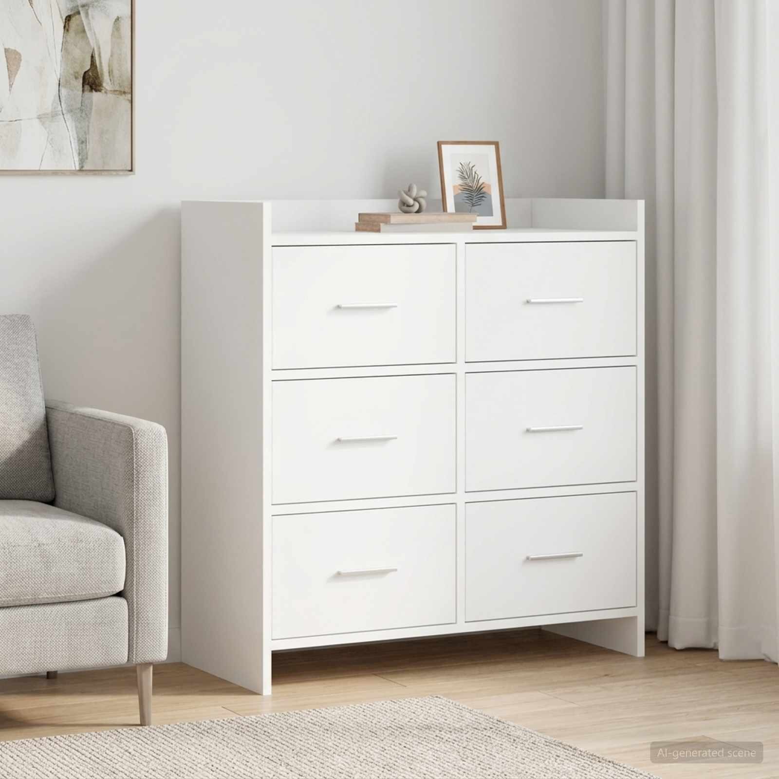 vidaXL Служебен шкаф Бяло 75 x 33 x 80 см Инженерна дървесина