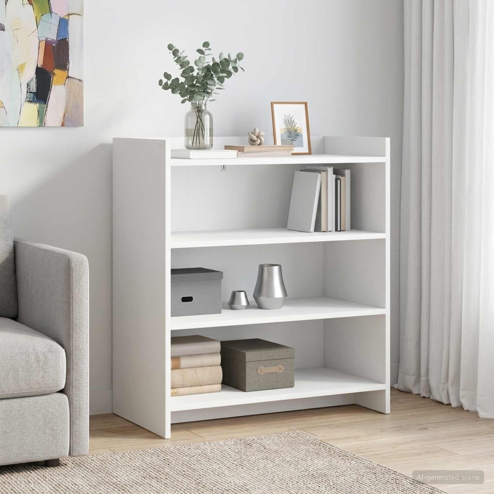 vidaXL Служебен шкаф Бяло 75 x 36 x 80 см Инженерна дървесина