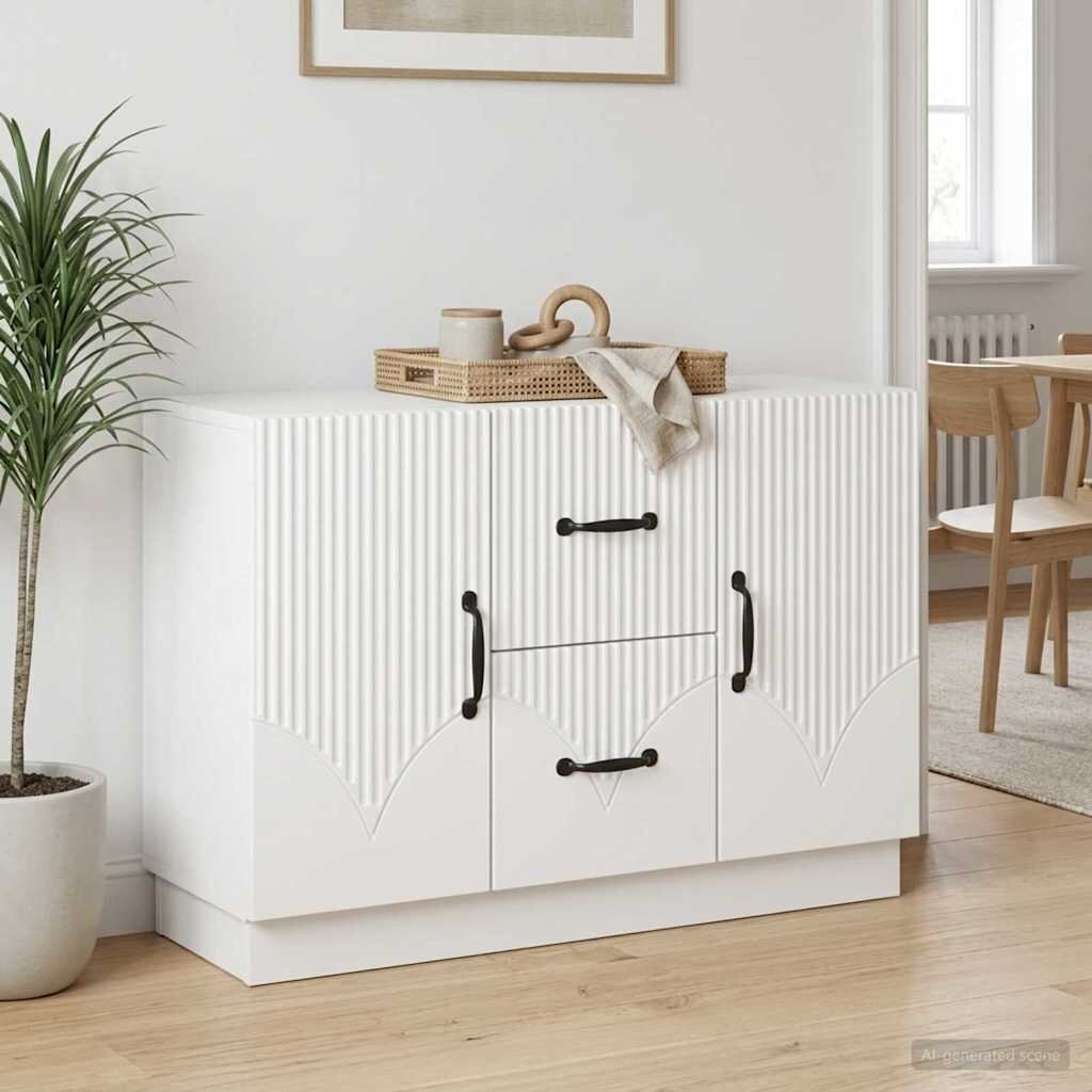 vidaXL Служебен шкаф Бяло 89 x 345 x 57 см Инженерна дървесина