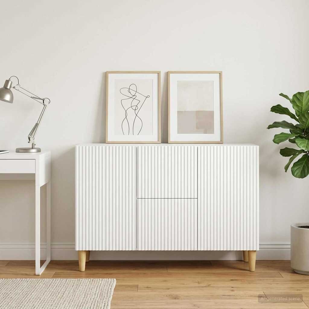 vidaXL Служебен шкаф Бяло 89 x 345 x 60 см Инженерна дървесина