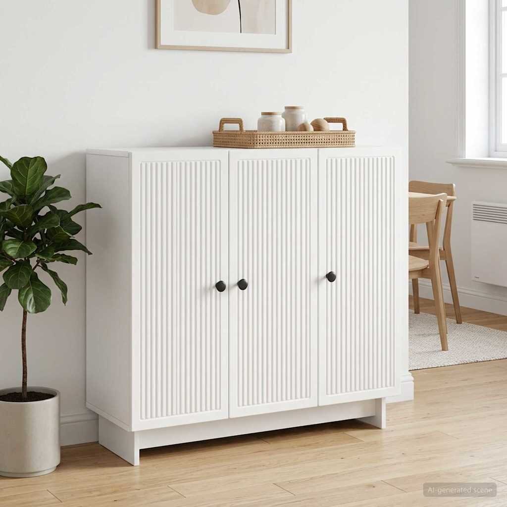 vidaXL Служебен шкаф Бяло 89 x 345 x 80 см Инженерна дървесина