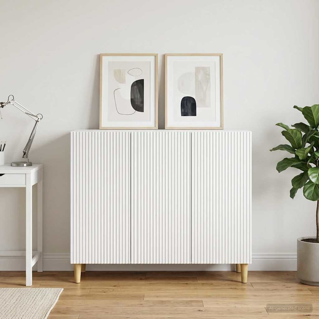 vidaXL Служебен шкаф Бяло 89 x 345 x 80 см Инженерна дървесина