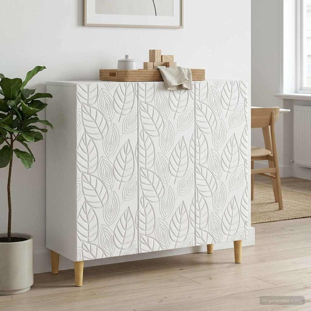 vidaXL Служебен шкаф Бяло 89 x 345 x 80 см Инженерна дървесина
