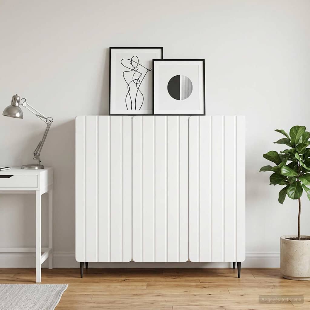vidaXL Служебен шкаф Бяло 89 x 345 x 82 см Инженерна дървесина