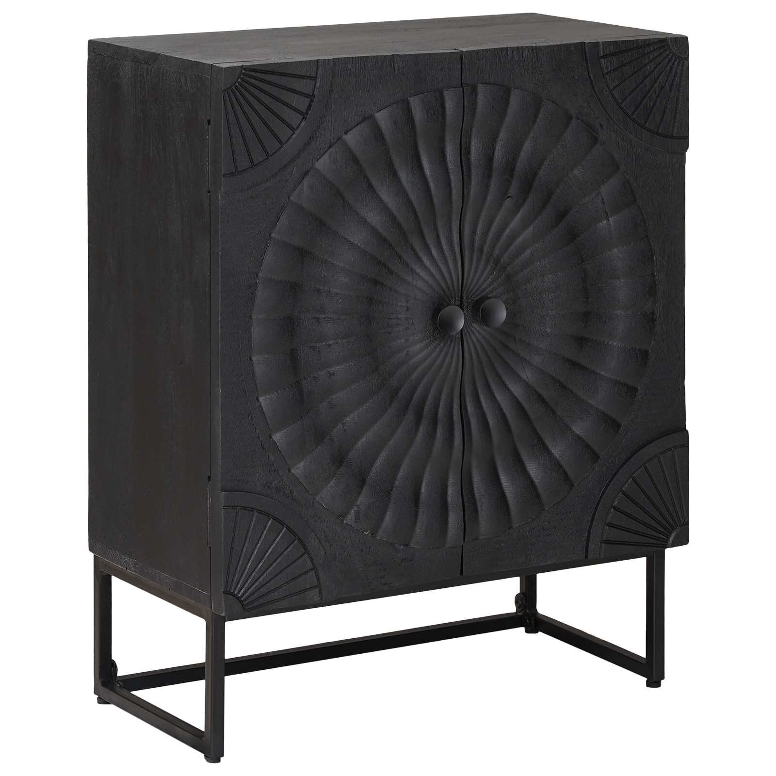 vidaXL Служебен шкаф Черен 55 x 30 x 70 см