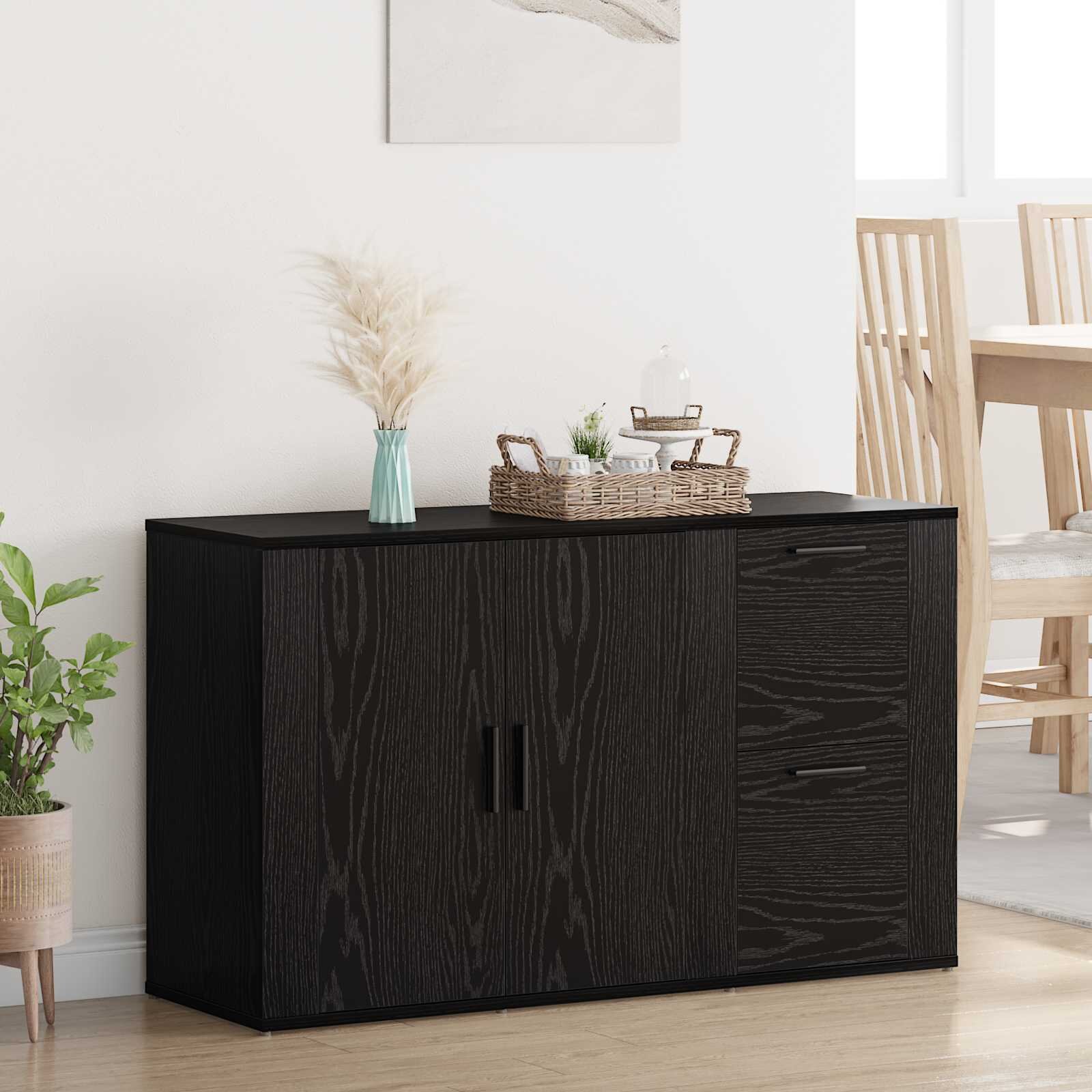 vidaXL Служебен шкаф Черния дъб 100 x 33 x 59.5 см Инженерна дървесина
