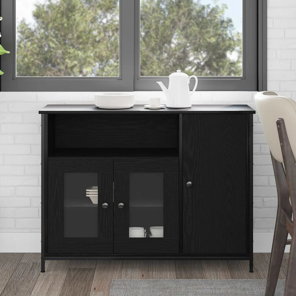 vidaXL Служебен шкаф Черния дъб 100 x 35 x 75 см