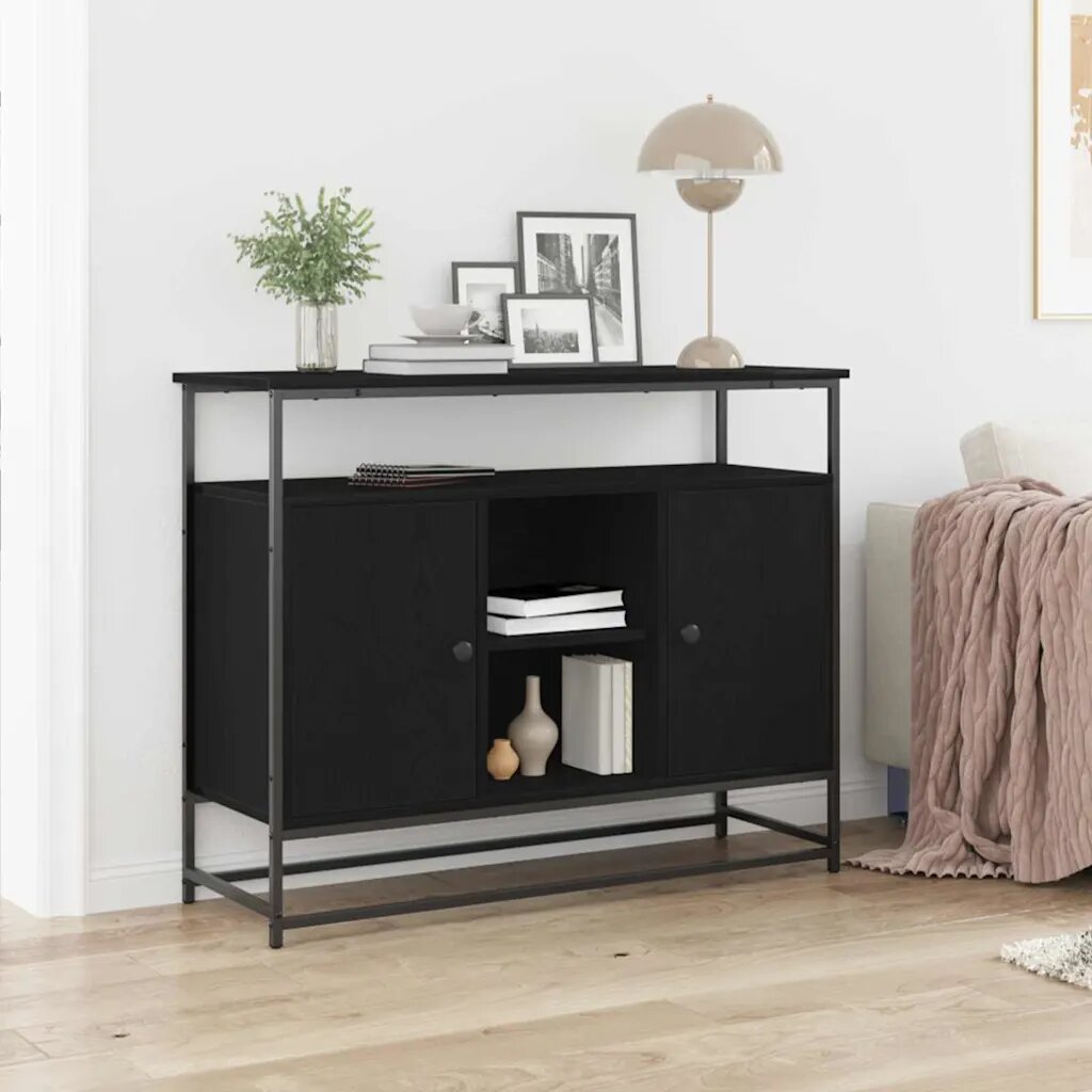 vidaXL Служебен шкаф Черния дъб 100 x 35 x 80 см Инженерна дървесина