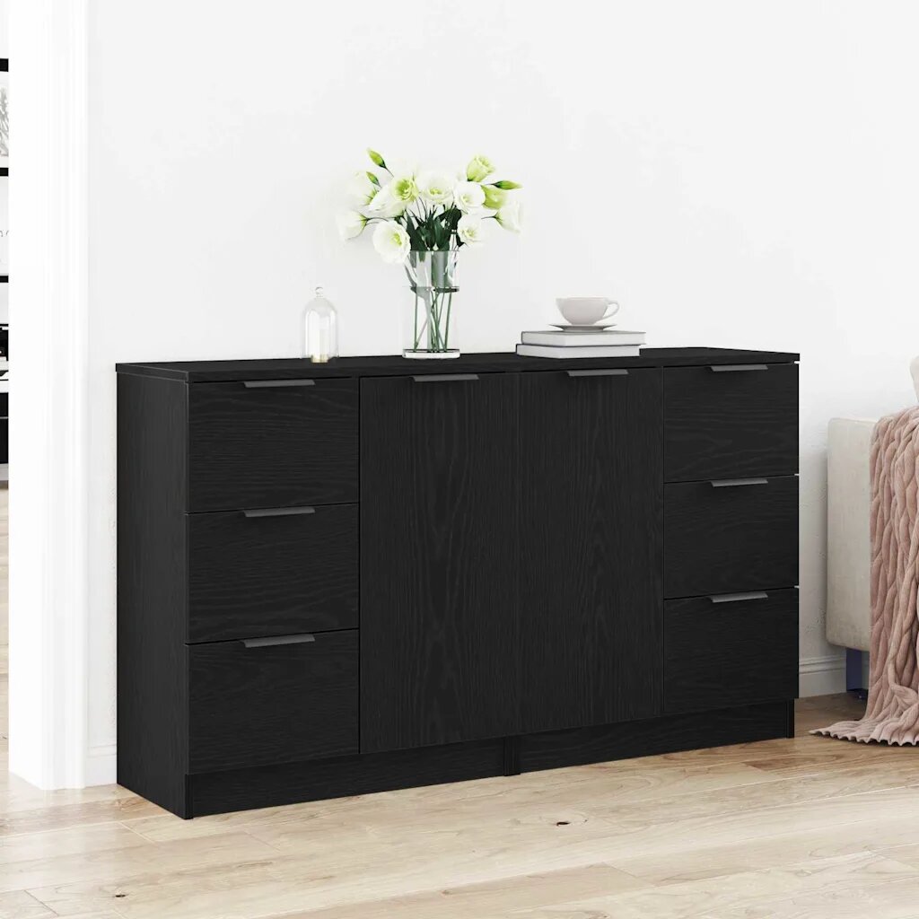 vidaXL Служебен шкаф Черния дъб 120 x 30 x 70 cm Инженерна дървесина