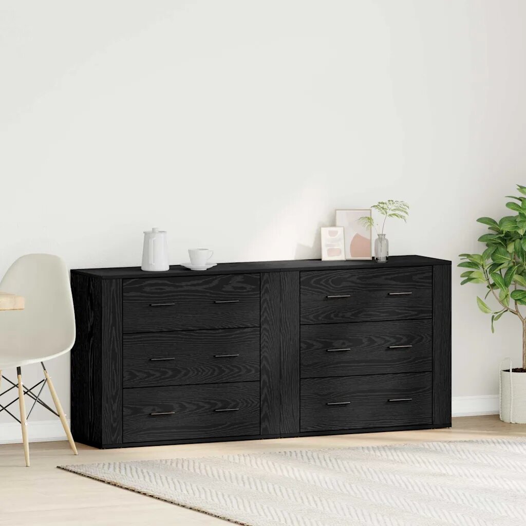 vidaXL Служебен шкаф Черния дъб 160 x 33 x 70 см Инженерна дървесина