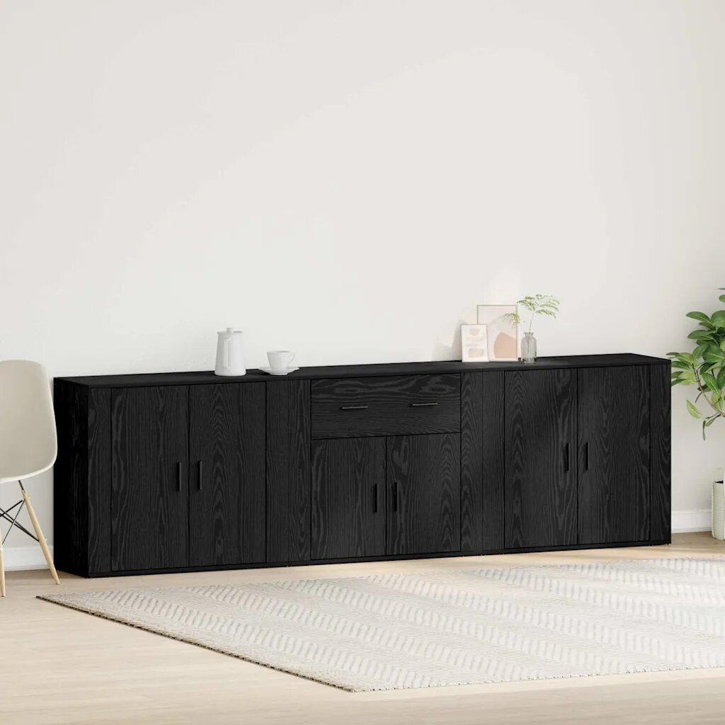 vidaXL Служебен шкаф Черния дъб 240 x 33 x 70 см Инженерна дървесина