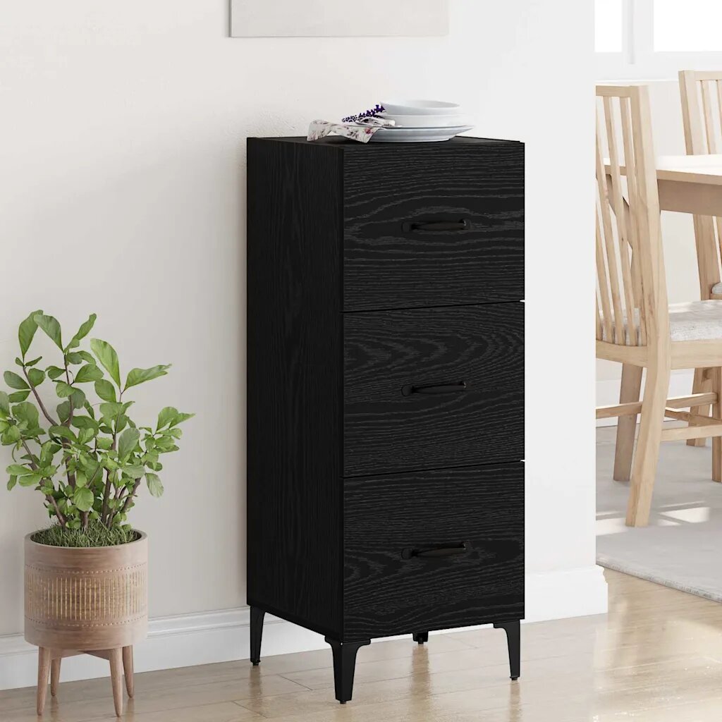 vidaXL Служебен шкаф Черния дъб 345 x 34 x 90 см Инженерна дървесина