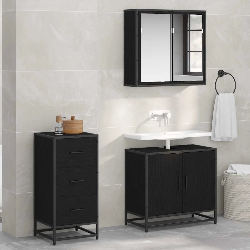 vidaXL Служебен шкаф Черния дъб 35.5 x 35 x 76 см