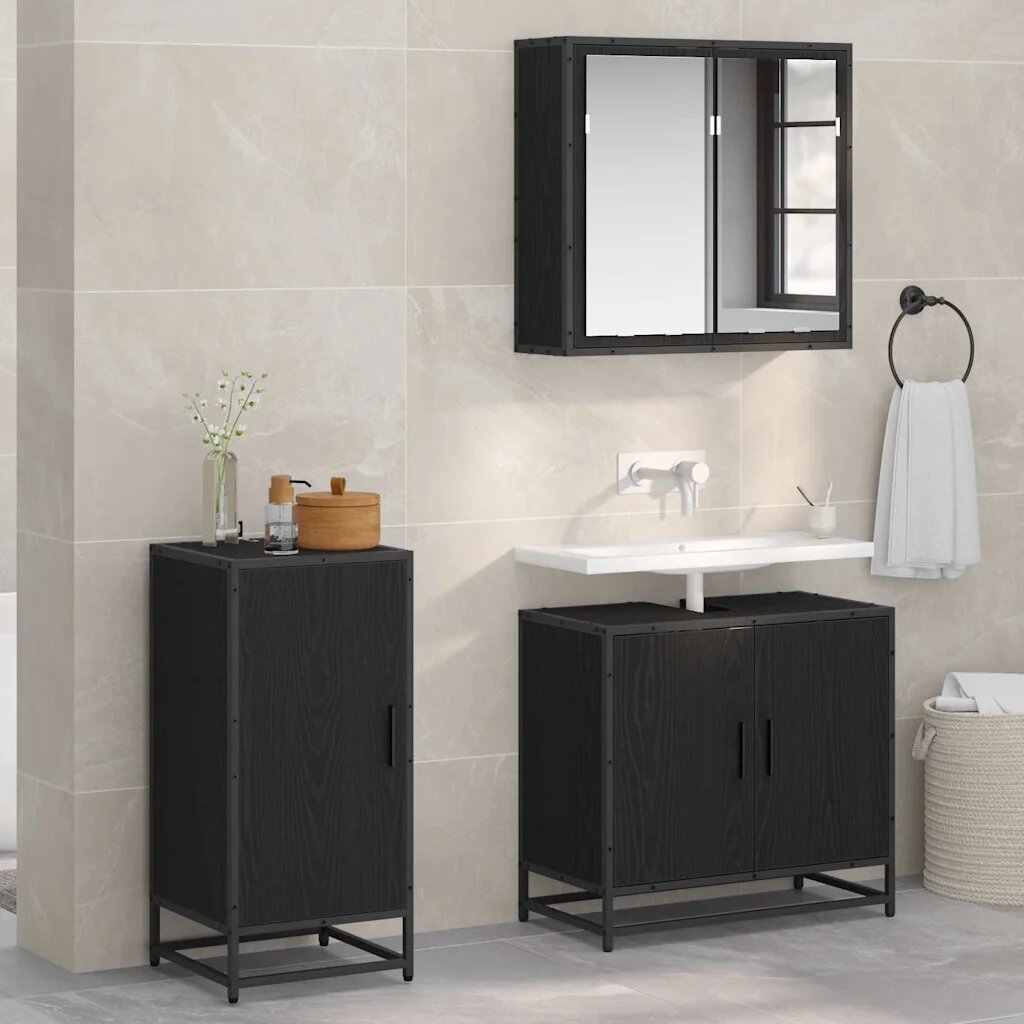 vidaXL Служебен шкаф Черния дъб 355 x 35 x 76 см