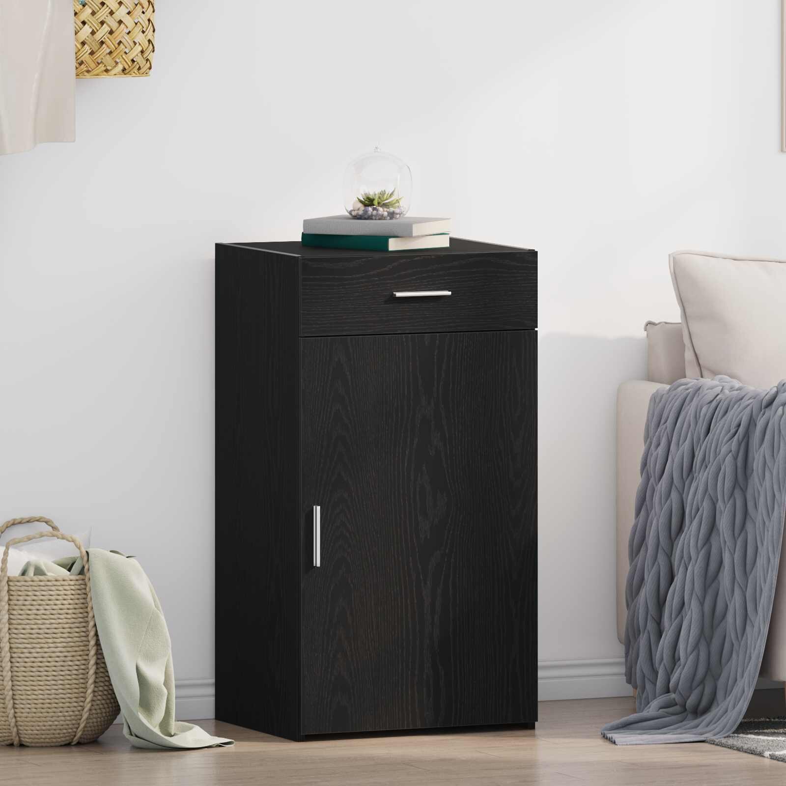 vidaXL Служебен шкаф Черния дъб 50 x 425 x 93 см