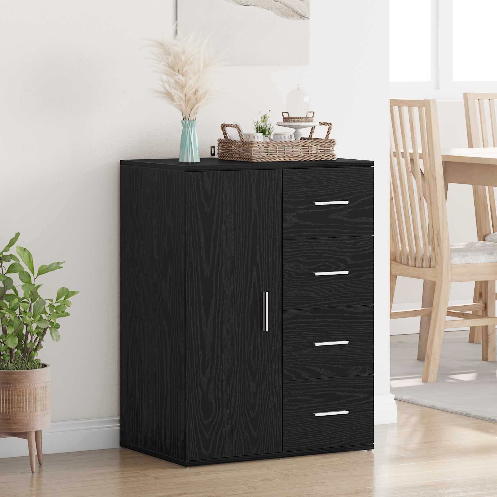 vidaXL Служебен шкаф Черния дъб 59 x 39 x 80 см Инженерна дървесина