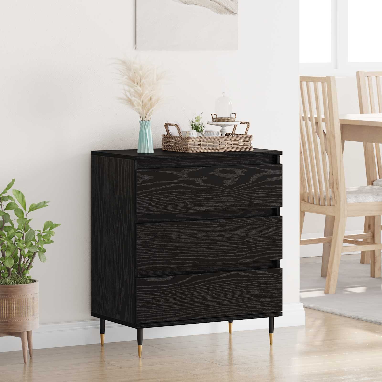 vidaXL Служебен шкаф Черния дъб 60 x 35 x 70 cm Инженерна дървесина