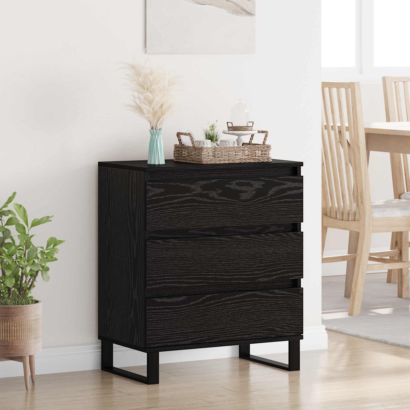 vidaXL Служебен шкаф Черния дъб 60 x 35 x 70 cm Инженерна дървесина