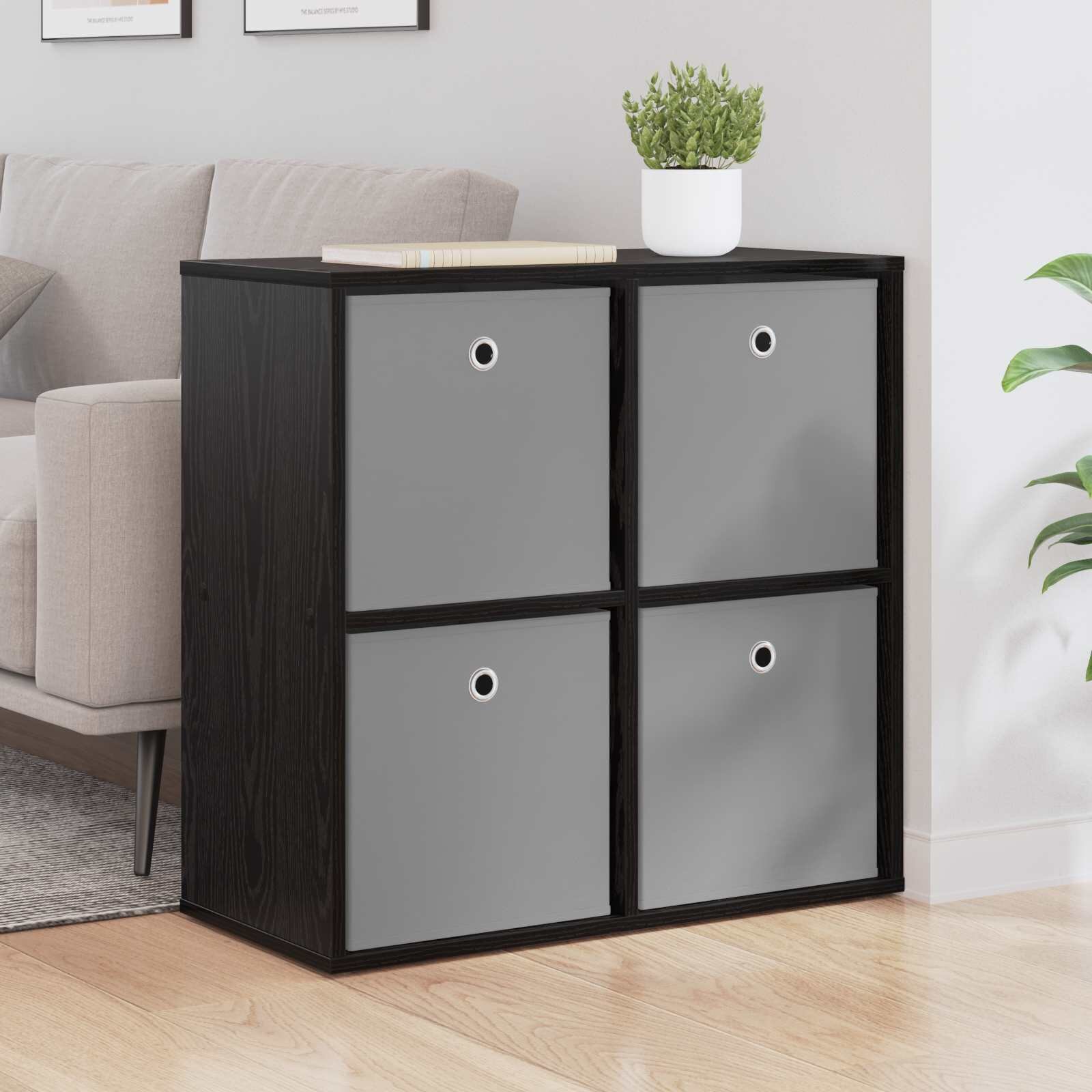 vidaXL Служебен шкаф Черния дъб 685 x 32 x 67 см