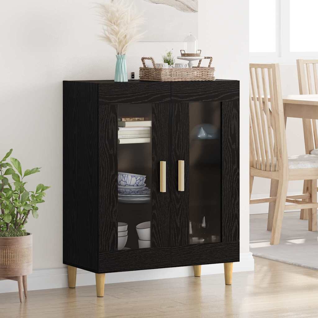 vidaXL Служебен шкаф Черния дъб 695 x 34 x 90 см Инженерна дървесина