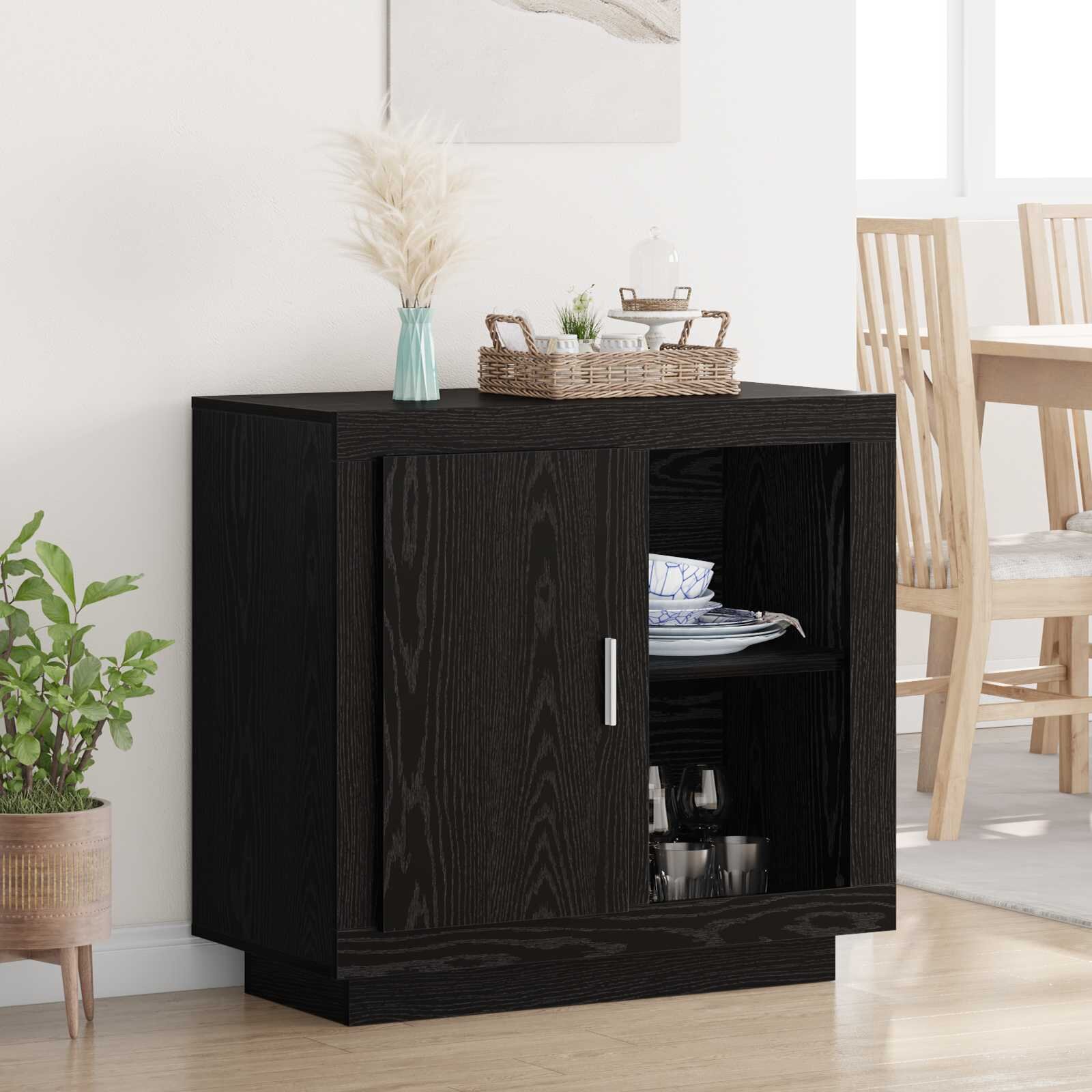 vidaXL Служебен шкаф Черния дъб 80 x 40 x 75 см Инженерна дървесина