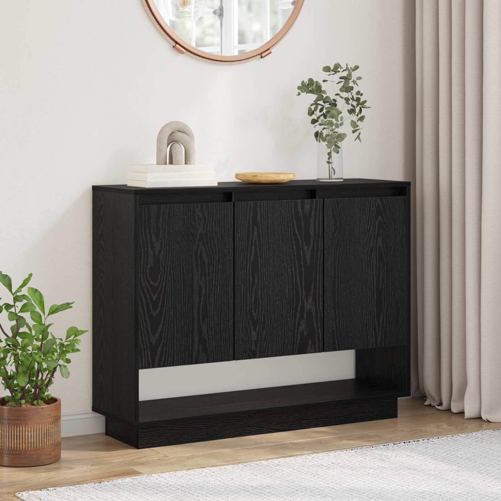 vidaXL Служебен шкаф Черния дъб 97 x 29 x 75 см Инженерна дървесина