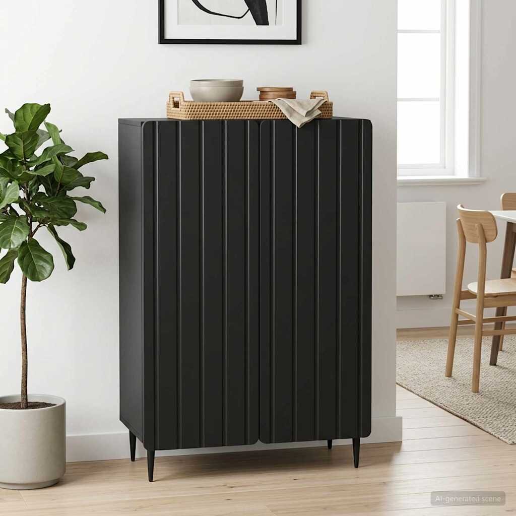 vidaXL Служебен шкаф Черно 66 x 345 x 92 см Инженерна дървесина