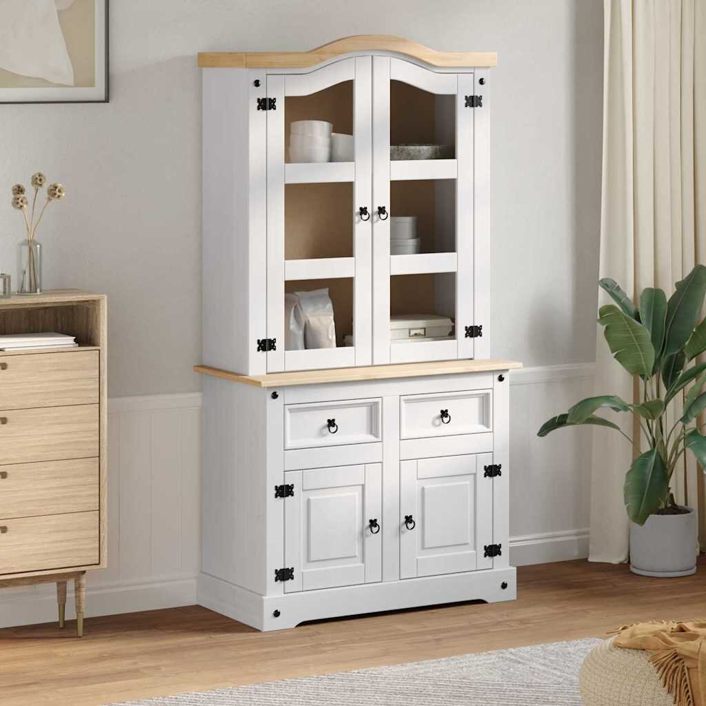 vidaXL Служебен шкаф CORONA Бяло 100 x 485 x 179 см