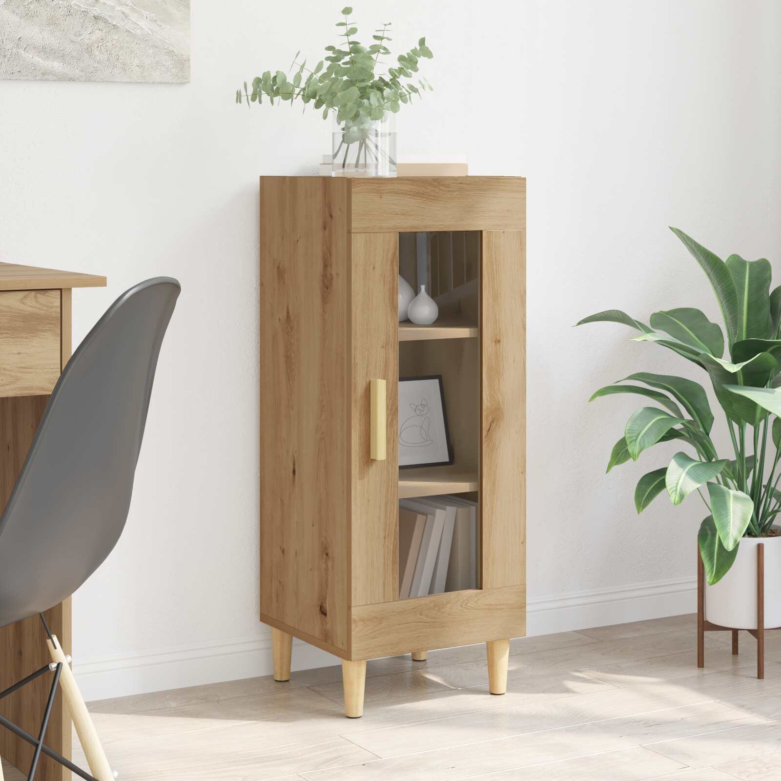 vidaXL Служебен шкаф Дъб 34.5 x 32.5 x 90 см Инженерна дървесина