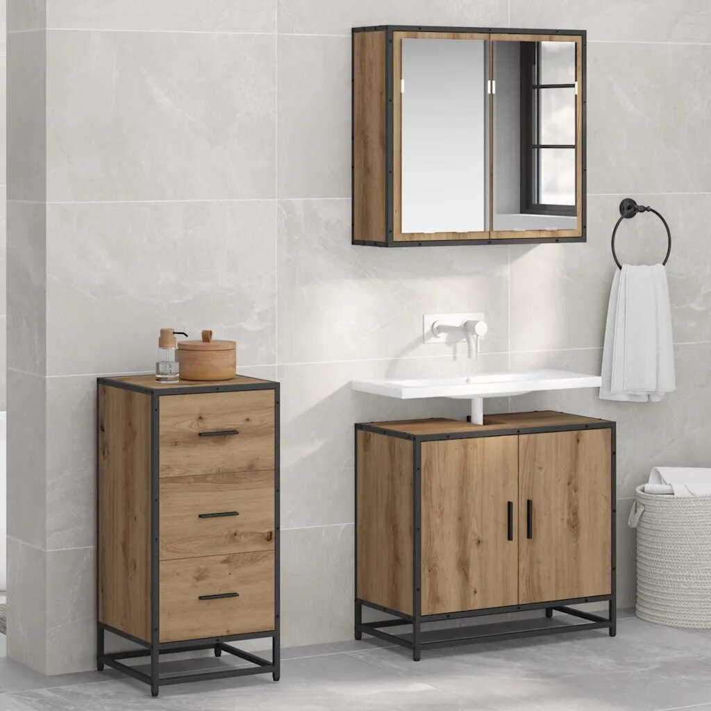 vidaXL Служебен шкаф Дъб 35.5 x 35 x 76 см