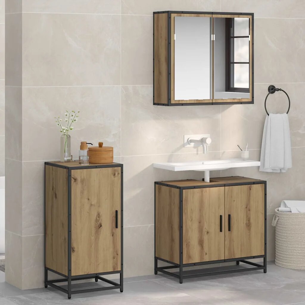 vidaXL Служебен шкаф Дъб 355 x 35 x 76 см