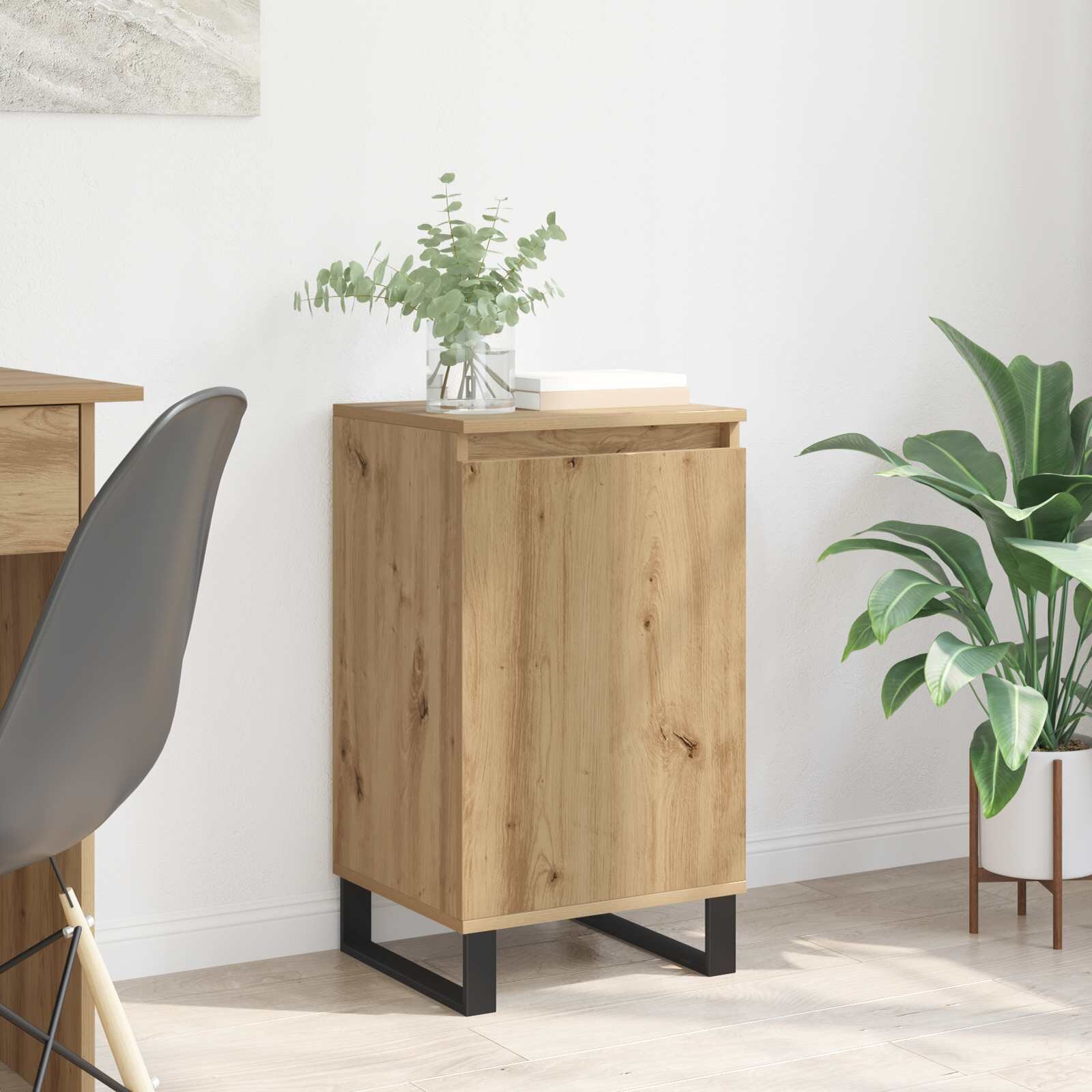 vidaXL Служебен шкаф Дъб 40 x 35 x 70 см Инженерна дървесина