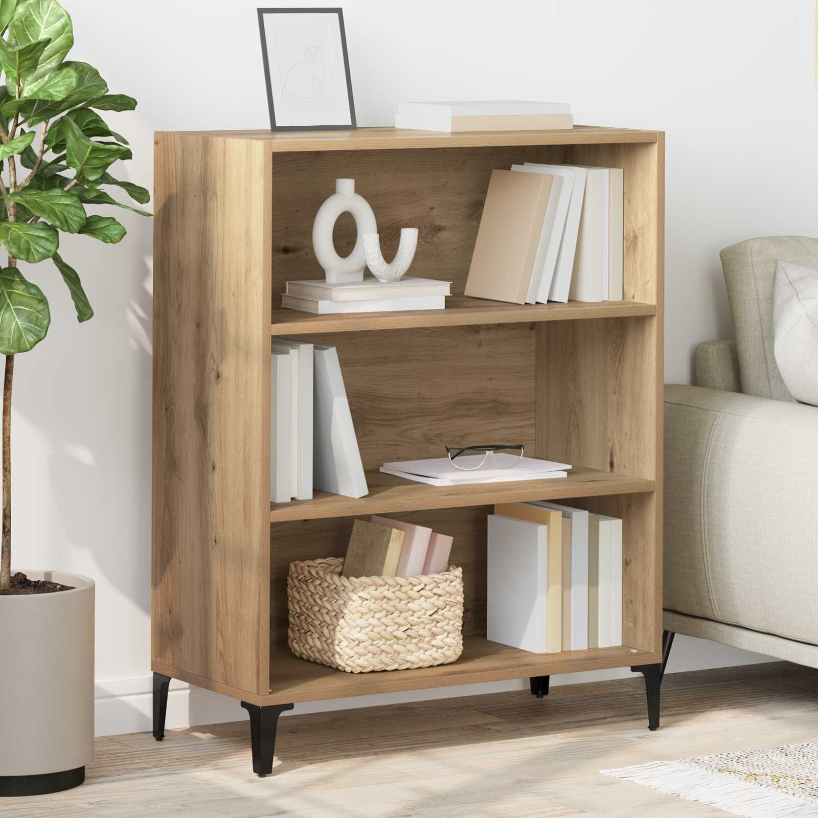 vidaXL Служебен шкаф Дъб 695 x 325 x 90 см Инженерна дървесина