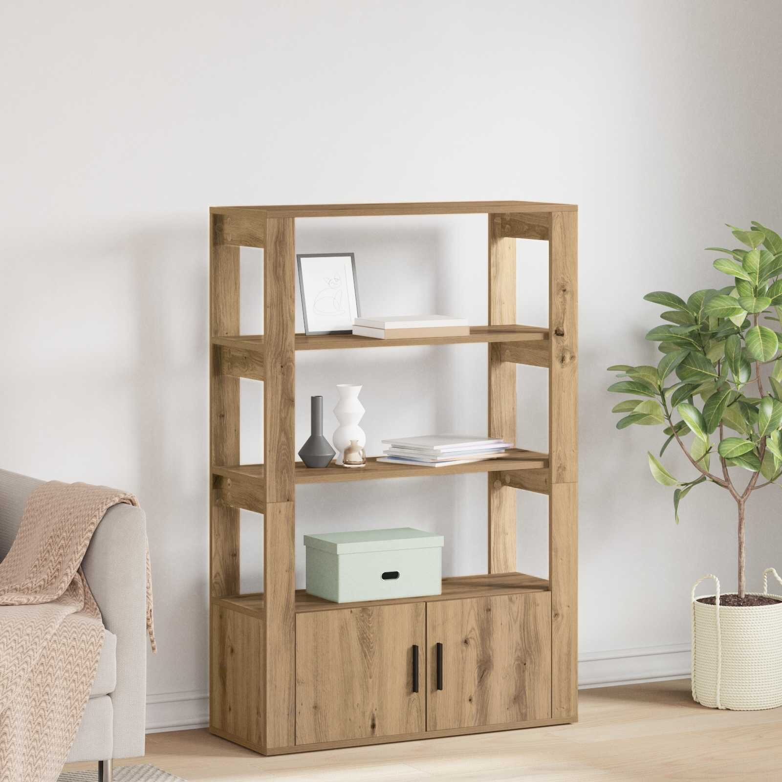 vidaXL Служебен шкаф дъб артизан 30 x 80 x 119.5 см