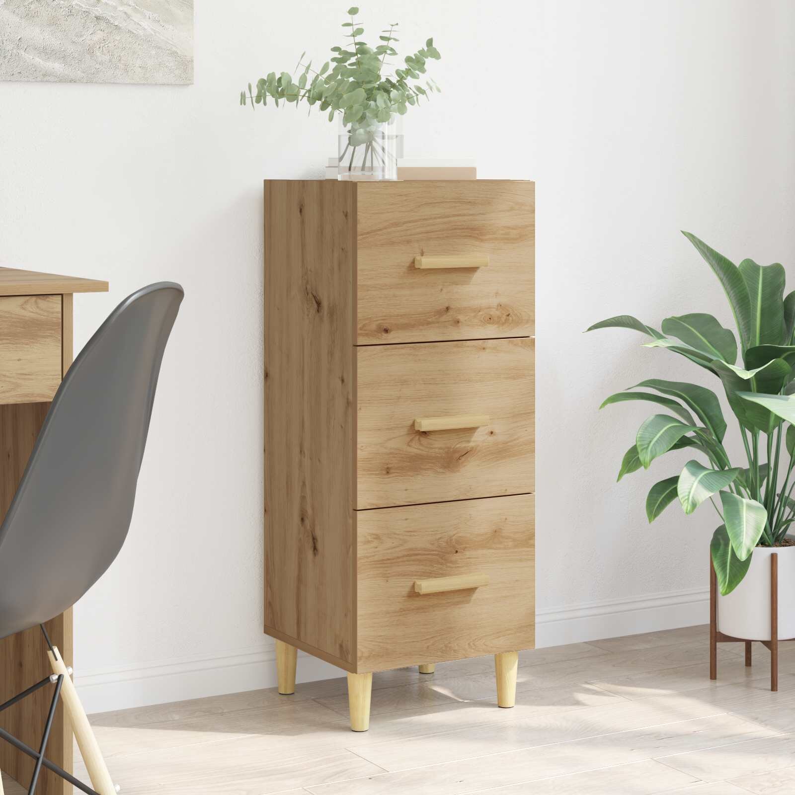 vidaXL Служебен шкаф дъб артизан 34.5 x 34 x 90 см Инженерна дървесина