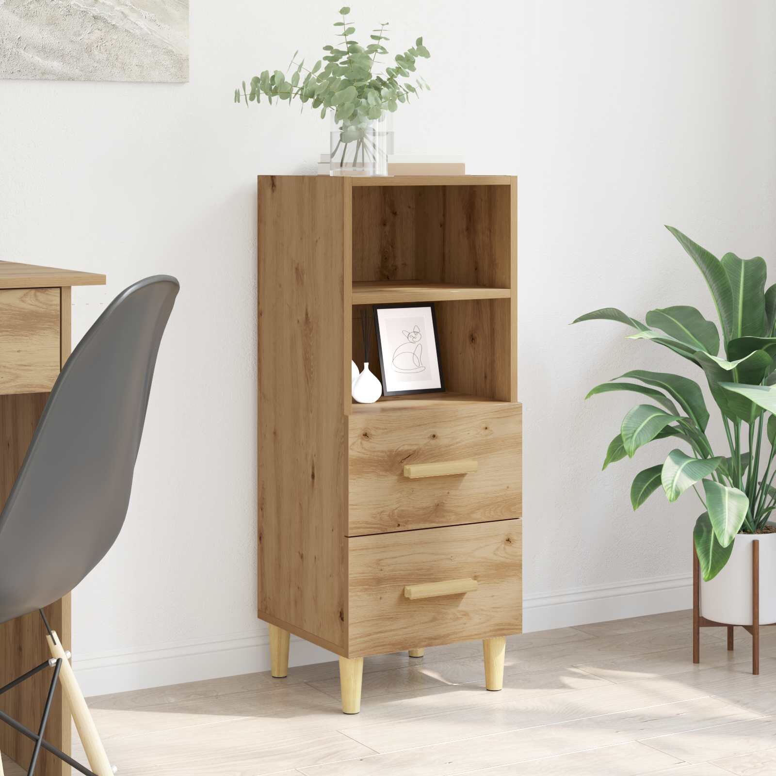 vidaXL Служебен шкаф дъб артизан 34 x 34.5 x 90 см Инженерна дървесина