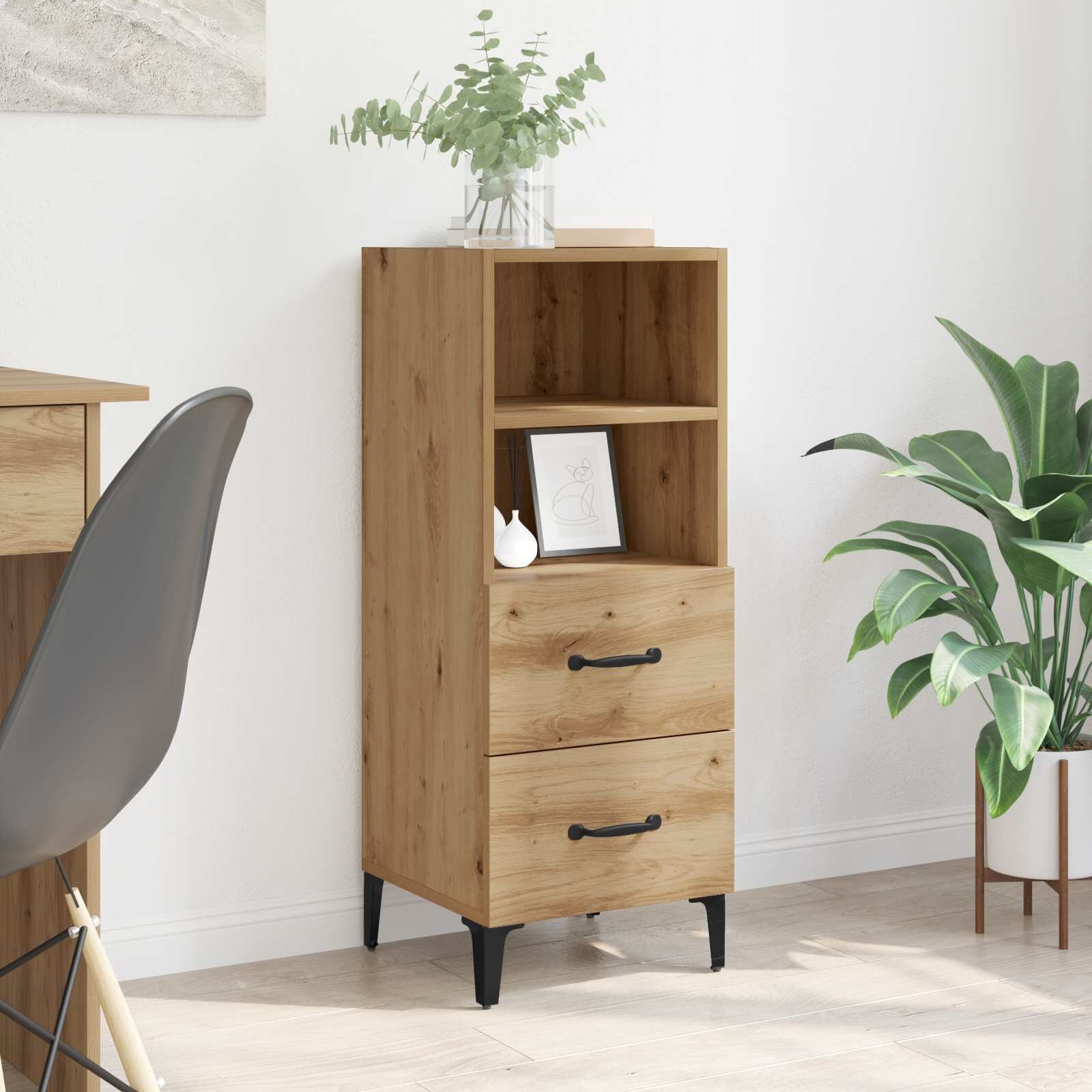 vidaXL Служебен шкаф дъб артизан 34 x 34.5 x 90 см Инженерна дървесина