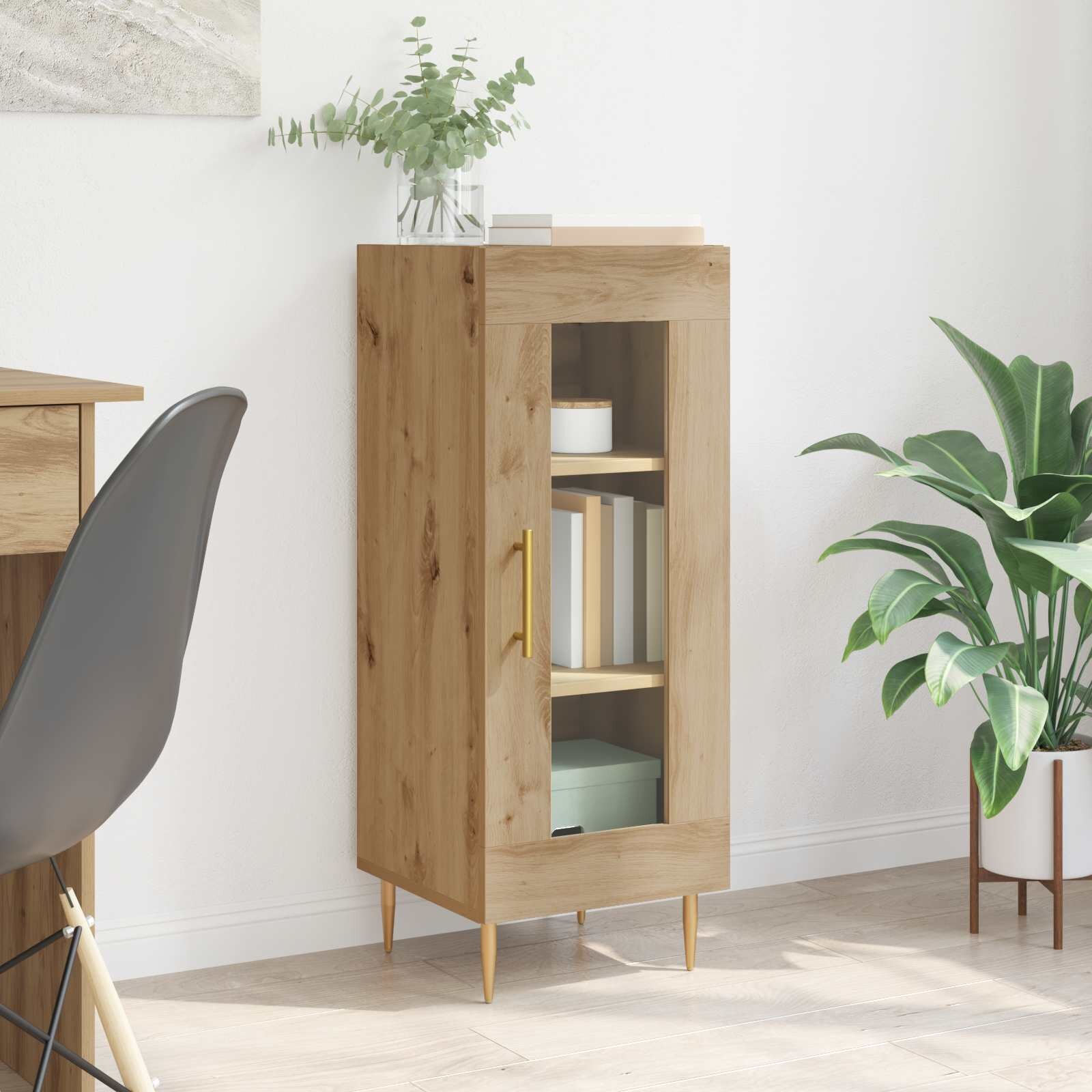 vidaXL Служебен шкаф дъб артизан 34 x 34.5 x 90 см Инженерна дървесина