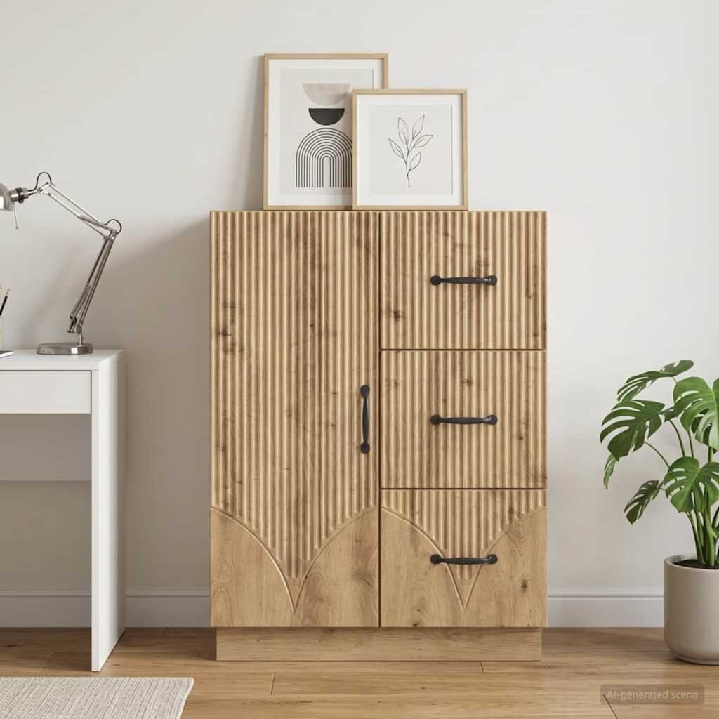 vidaXL Служебен шкаф Дъб артизан 66 x 345 x 87 см Инженерна дървесина