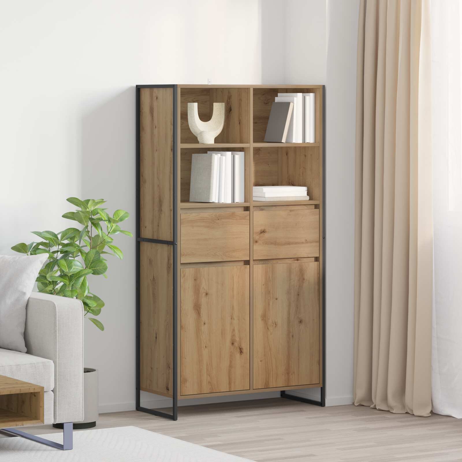 vidaXL Служебен шкаф Дъб Артизан 81 x 36 x 150.5 см