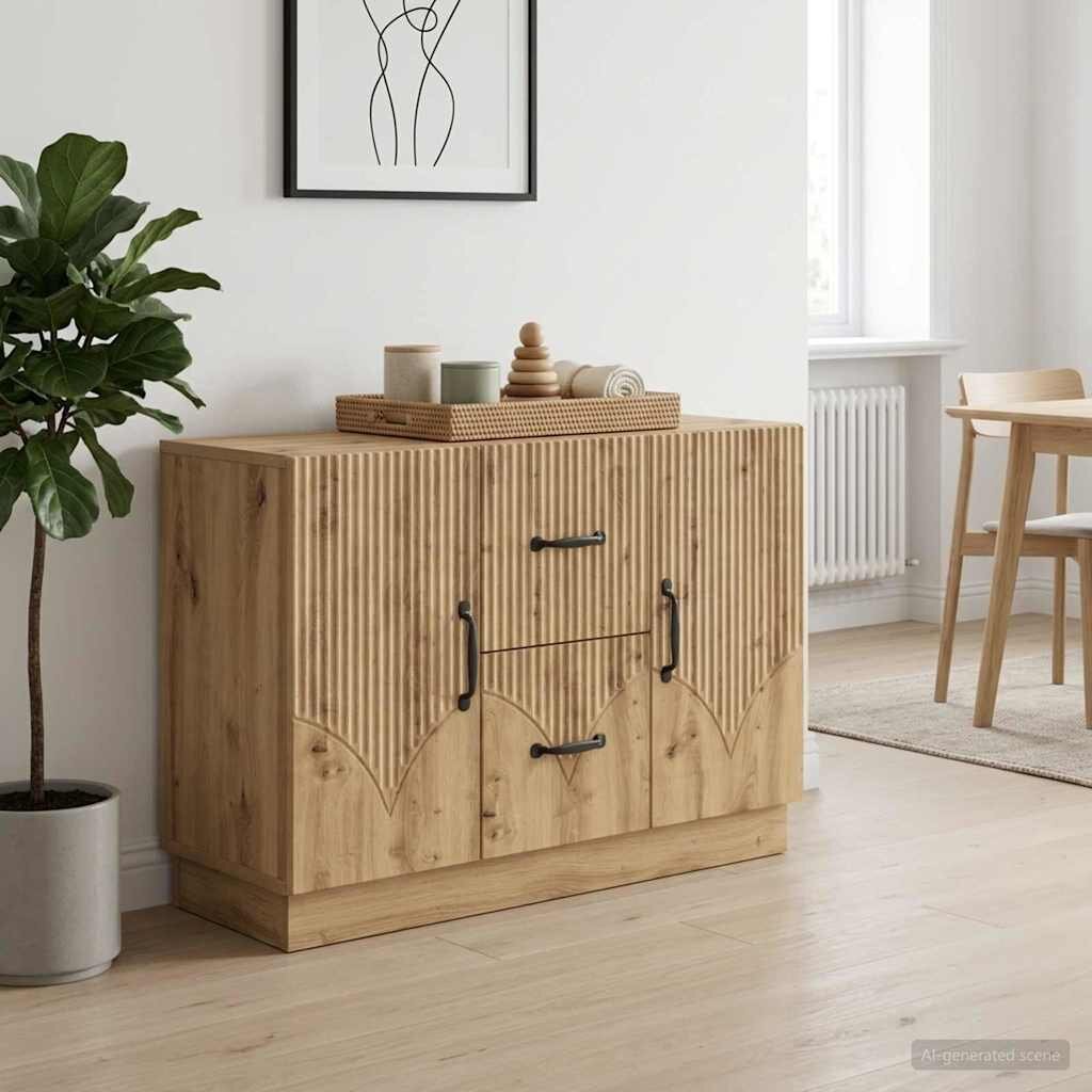 vidaXL Служебен шкаф Дъб артизан 89 x 345 x 57 см Инженерна дървесина