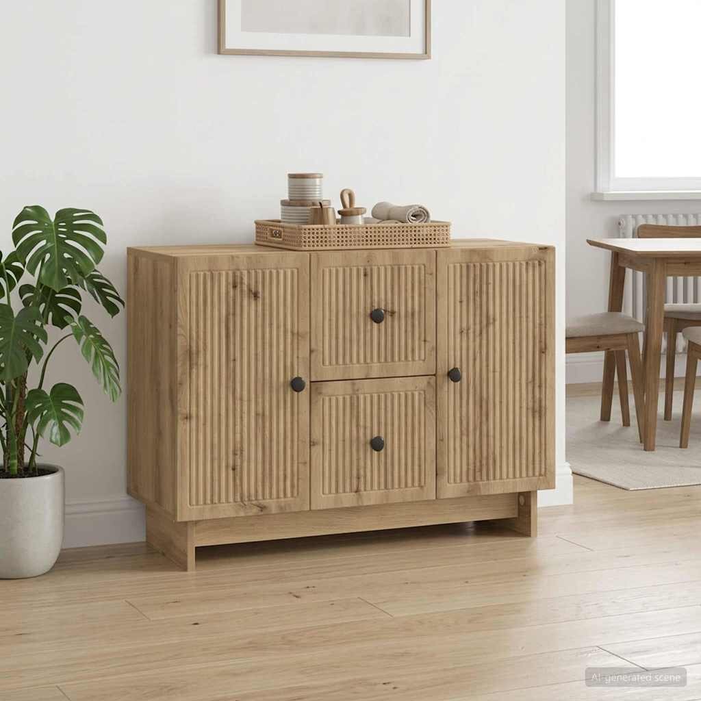vidaXL Служебен шкаф Дъб артизан 89 x 345 x 60 см Инженерна дървесина