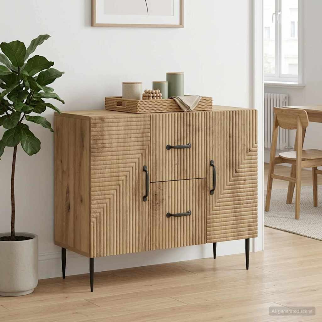 vidaXL Служебен шкаф Дъб артизан 89 x 345 x 60 см Инженерна дървесина