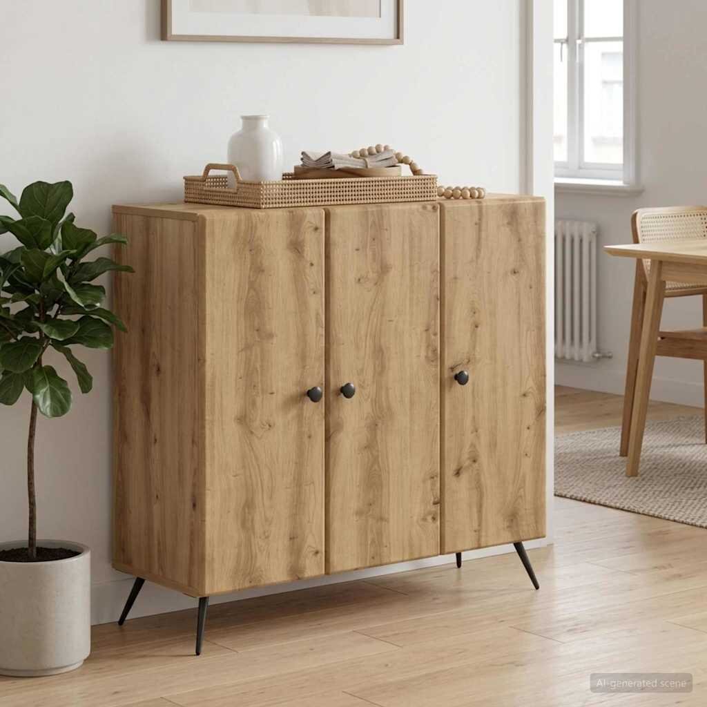 vidaXL Служебен шкаф Дъб артизан 89 x 345 x 80 см Инженерна дървесина