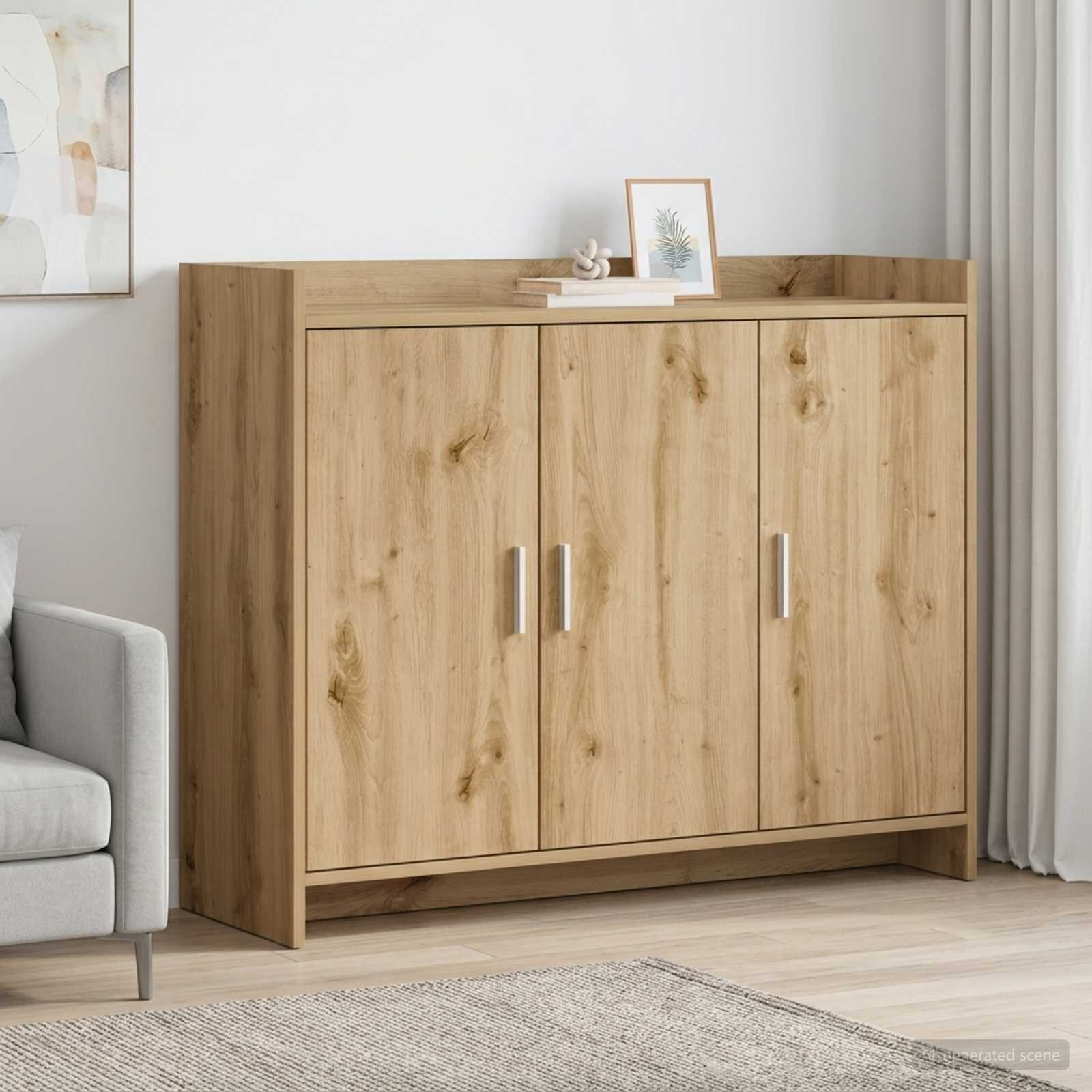 vidaXL Служебен шкаф Дъб артизан 985 x 33 x 80 см Инженерна дървесина