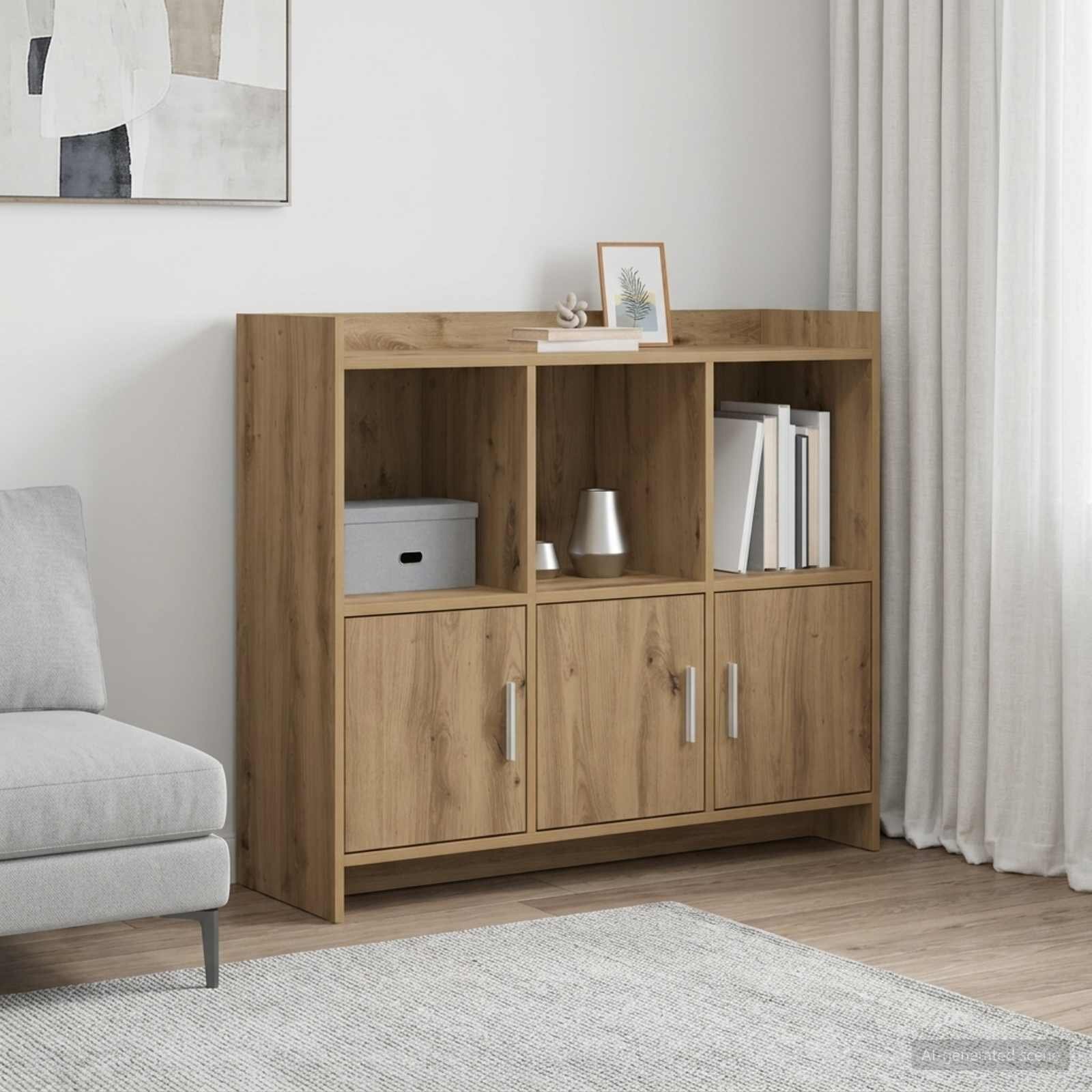 vidaXL Служебен шкаф Дъб артизан 985 x 33 x 80 см Инженерна дървесина