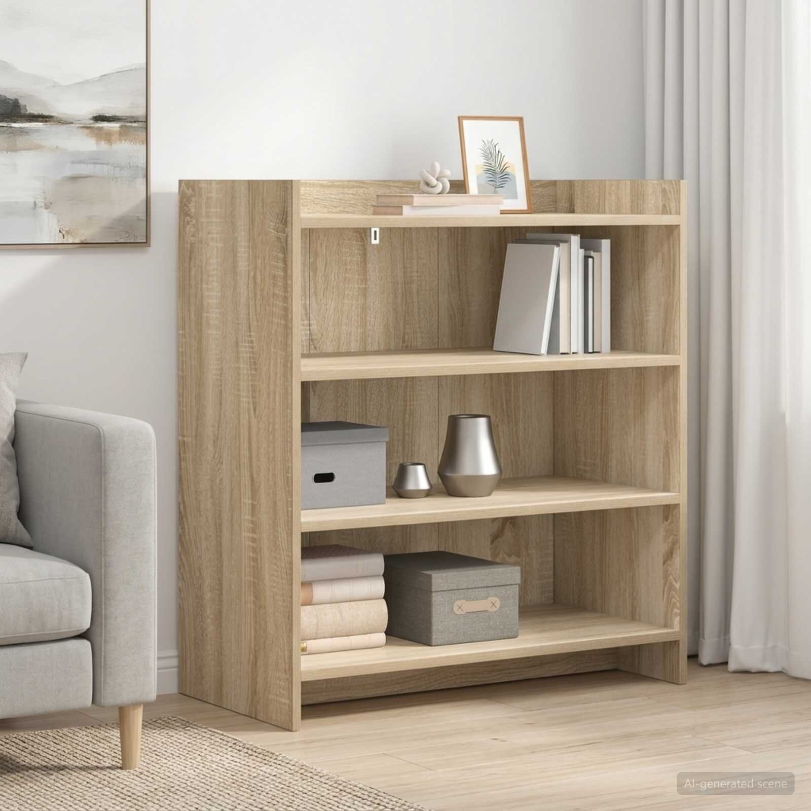vidaXL Служебен шкаф Дъб сонома 75 x 36 x 80 см Инженерна дървесина
